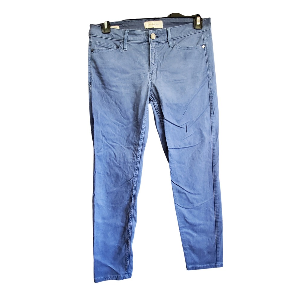 Calvin Klein Jeans Womens Size 10 Blue Ankle Skinny Mid Rise Stretch Pants